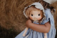 Lniana bonetka limonka