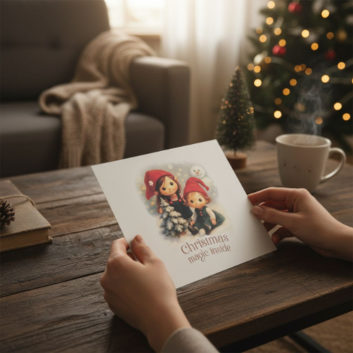 Kartka Świąteczna Elfy