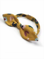 Musztardowa opaska w kwiaty