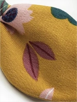 Musztardowa opaska w kwiaty