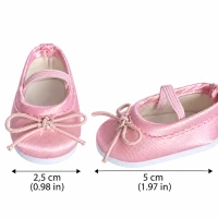 Różowe baleriny dla lalek 20–25 cm