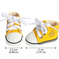 Żółte trampki dla lalek 20–25 cm