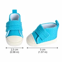 Niebieskie trampki na rzep dla lalek 20–25 cm