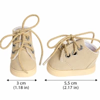  Beżowe półbuty sznurowane dla lalek 20–25 cm