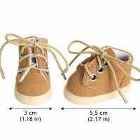  Camelowe półbuty sznurowane dla lalek 20–25 cm