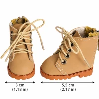  Beżowe traperki dla lalek 20–25 cm