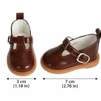 Brązowe półbuty z klamerką dla lalki 36 cm