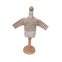 Bluzka długi rękaw w paski beżowa