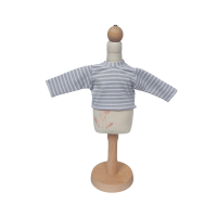 Bluzka długi rękaw w paski jasnoszara