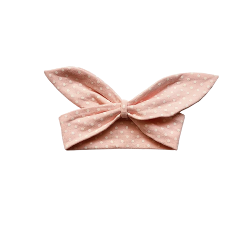 Opaska różowa grochy