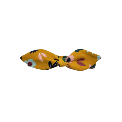 Musztardowa opaska w kwiaty